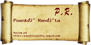 Psenkó Renáta névjegykártya